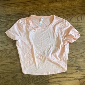 Fabletics Pink Cropped Fitted T-Shirt